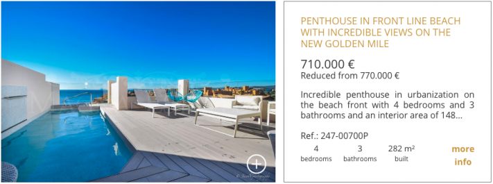 Penthouse in front line beach with incredible views on the New Golden Mile