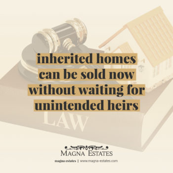 Inherited homes can be sold now without waiting for unintended heirs